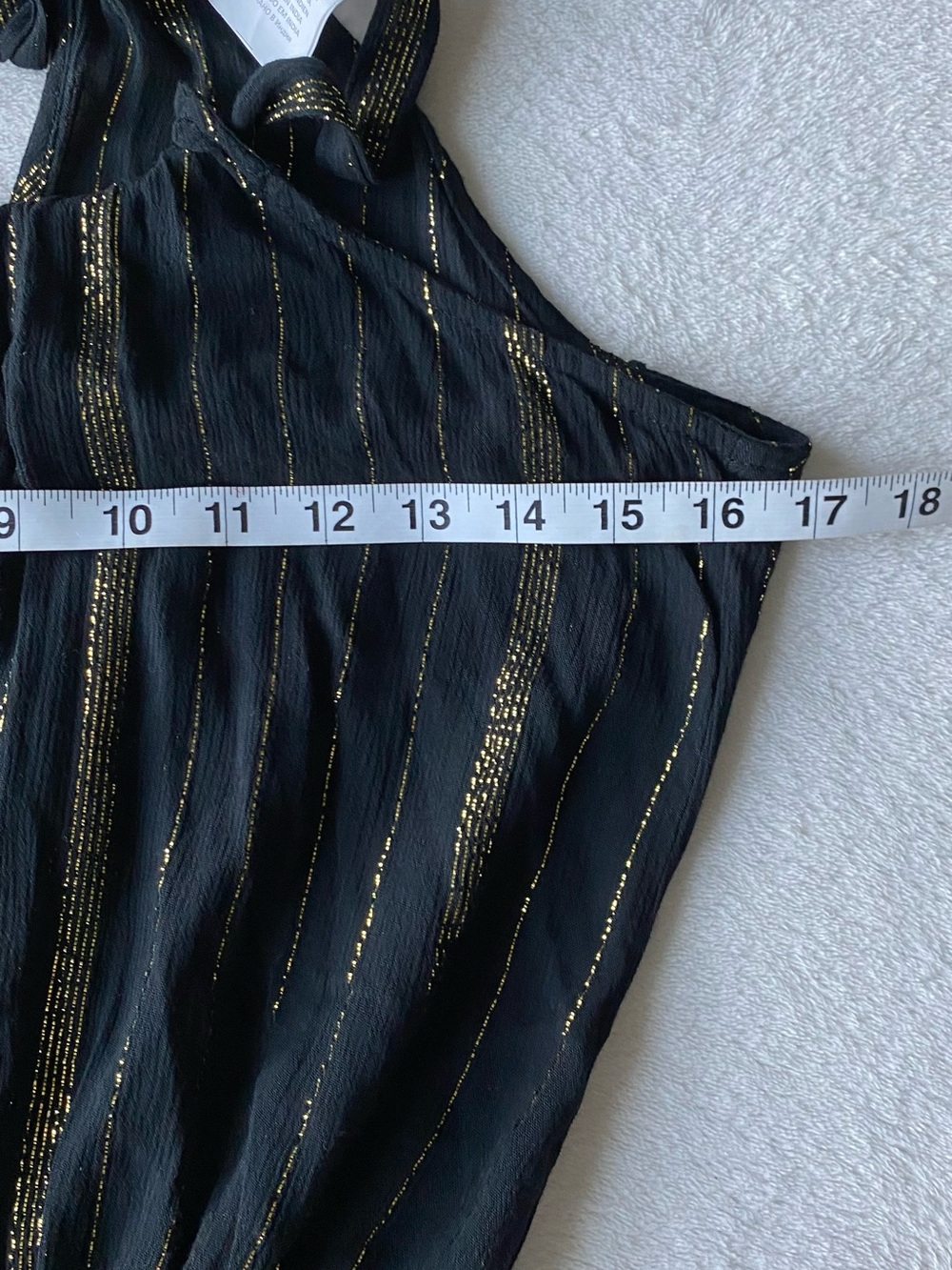 La Blanca Black Gold Shimmer Metallic Getaway Smocked Dress Coverup XS NWT - Picture 15 of 16
